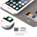Miniatyrbild 3 av 4: Apple iPhone 6 PLUS Fodral - iPhone 6S PLUS i GRÅ SVART från Cadorabo (TYG-LÄDER DESIGN) Helt skyddsfodral med