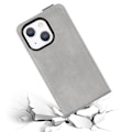 Miniatyrbild 3 av 3: Coque - CADORABO - iPhone 13 MINI - Syntetläder slätt - Grå Sten - Flip-skydd stengrå