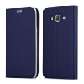 Miniatyrbild 1 av 4: Samsung Galaxy J5 2015 (5) Fodral i KLASSIG MÖRKBLÅT från Cadorabo (METALLIC MATT Design) Helt skyddsfodral med flipflik
