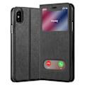 Miniatyrbild 1 av 4: Coque - CADORABO - Apple iPhone XS MAX - Syntetiskt läder - Magnetstängning - Dubbel visningsfönster Svart