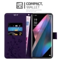 Miniatyrbild 2 av 4: Coque för Oppo FIND X3 PRO - CADORABO - Blomsterskal - Syntetläder - Ställfunktion - Heltäckande skydd Mörk lila