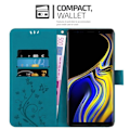 Miniatyrbild 2 av 4: Mobilskal för Samsung Galaxy NOTE 9 - CADORABO - Blommönster - Blå - Syntetläder Blå
