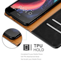 Miniatyrbild 3 av 4: HTC Desire 10 Lifestyle / Desire 825 fodral - CADORABO - Svart - Imiterat läder - Stativfunktion - Kortfack Svart