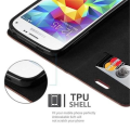 Miniatyrbild 3 av 4: Samsung Galaxy S5 MINI - S5 MINI DUOS-fodral i MEDIUMBRUN från Cadorabo (INVISIBLE MAGNETIC CLOSURE Design) Skyddsfodral
