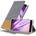Miniatyrbild 1 av 4: Coque - CADORABO - HTC U ULTRA - Syntetiskt läder - Horisontellt stativ - Ficka för kort Grå