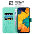Miniatyrbild 2 av 4: Cadorabo Fodral för Samsung Galaxy A20 / A30 i grönt - blommönster Grön