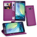 Miniatyrbild 1 av 4: Cadorabo Fodral Samsung Galaxy A3 2015 LILA Fodral Fodral Fullt skydd Magnetisk Stöder Stativkortplats