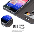 Miniatyrbild 4 av 4: Coque Huawei P7 - CADORABO - Design TISSUE-SIMILICUIR - Mörkblå - Flexibel - Magnetisk Mörkblå