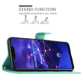 Miniatyrbild 3 av 4: Fodral till Huawei MATE 20 LITE - CADORABO - Blommönster - Imiterat läder - Stativfunktion - 3 kortplatser Grön