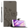 Miniatyrbild 1 av 4: Skydd för Huawei P8 LITE 2015 - CADORABO - Blomsterfodral - Syntetläder - Ställfunktion - Hel skydd Blommig grå