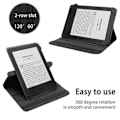 Miniatyrbild 2 av 4: Skyddsfodral - CADORABO - Kindle Voyage 2014 - Syntetiskt läder - Svart - 360° rotation SVART