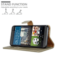 Miniatyrbild 4 av 4: HTC One M9 fodral - CADORABO - Brun - Imiterat läder - Stativfunktion - Kortfack kastanj
