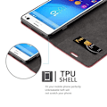 Miniatyrbild 3 av 4: Sony Xperia C4-fodral i APPLE RED från Cadorabo (INVISIBLE MAGNETIC CLOSURE Design) Helt skyddsfodral med flipskydd