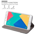 Miniatyrbild 4 av 4: Samsung Galaxy A9 2015 (5) Fodral i SVART GRÅ från Cadorabo (FABRIC-LEATHERETTE Design) Helt skyddsfodral med flipskydd Mörkgrå