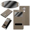 Miniatyrbild 3 av 4: Cadorabo Fodral för Huawei MATE 8 i STONE BROWN – Skyddsfodral med horisontellt stativ och två fönster – View Pocket Case