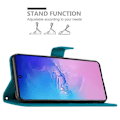 Miniatyrbild 4 av 4: Coque - CADORABO - Samsung Galaxy A91 / S10 LITE / M80s - Similicuir - Floral - Stativfunktion Blå
