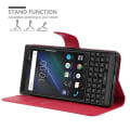 Miniatyrbild 2 av 4: Coque - CADORABO - Blackberry Key 2 LE - Röd Körsbär - Syntetiskt läder - Magnetisk Stängning Röd körsbär