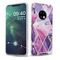 Miniatyrbild 1 av 4: Etui för Huawei MATE 30 - CADORABO - Lila Marmorbölja - Silicone TPU - Halkskyddande Skydd Lila