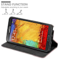 Miniatyrbild 4 av 4: Cadorabo Fodral Samsung Galaxy NOTE 3 ROSA SVART IMITATION (LÄDER/MOKA) Fodral Fodral Magnetisk Fodral Fodral stöder stativ och kortplats