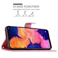 Miniatyrbild 3 av 4: Fodral till Samsung Galaxy A10 - CADORABO - Blommönster - Imiterat läder - Stativfunktion - 3 kortplatser Rosa