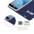 Miniatyrbild 2 av 4: Samsung Galaxy J3 2017 (7) Fodral i KLASSIG MÖRKBLÅT från Cadorabo (METALLIC MATT Design) Helt skyddsfodral med flip flik