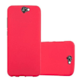 Miniatyrbild 1 av 4: HTC ONE A9-fodral i RED FROST av Cadorabo (FROST Design) Ultratunt mjukt silikon TPU-gelöverdrag med anti-chock – skyddsöverdrag
