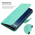 Miniatyrbild 4 av 4: Skal för Samsung Galaxy S8 PLUS Fodral i TURKOS BLommÖNSTER Etui Case Cover Skydd Blommig Plånbok Wallet Grön