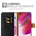 Miniatyrbild 4 av 4: Coque - CADORABO - Samsung Galaxy S22 PLUS - Svart av obsidian - Syntetläder - Ställfunktion Kolsvart