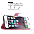 Miniatyrbild 3 av 4: Fodral till iPhone 6/6S - CADORABO - Blommönster - Imiterat läder - Stativfunktion - 3 kortplatser Rosa