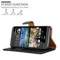 Miniatyrbild 4 av 4: HTC Desire 820 fodral - CADORABO - Svart - Läderimitation - Stativfunktion - Kortfack Svart