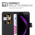 Miniatyrbild 3 av 4: Skydd för Honor 8 / 8 PREMIUM Fodral i SVART ONYX Etui Case Cover Skydd med magnetisk stängning Plånboksfodral Svart