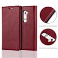 Miniatyrbild 2 av 4: LG G2 fodral i APPLE RED från Cadorabo (INVISIBLE MAGNETIC CLOSURE Design) Helt skyddande fodral med flip flik