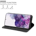 Miniatyrbild 3 av 4: Etui för Samsung Galaxy S20 PLUS - CADORABO - Svart Brun - Syntetläder - Magnetstängning - Ställfunktion SVART BRUNT
