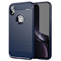Miniatyrbild 1 av 4: Fodral - CADORABO - iPhone XR - TPU Silikon - Carbon Design - Stötskydd Blå