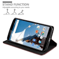 Miniatyrbild 4 av 4: Cadorabo Google NEXUS 6 Fodral APPLE RED OVISIBLE MAGNETISK STÄNGNING Fodral Fodral stöder stativ och kortplats
