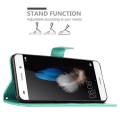 Miniatyrbild 4 av 4: Fodral till Huawei P8 LITE 2015 Fodral i TURKOS BLOMMA Fodral Fodral Skydd Blommig plånbok Turkos, blommig