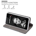 Miniatyrbild 4 av 4: Skyddsfodral för Huawei P10 Plus - Cadorabo - Tyg-PU-design - Flip-fodral - Mörkblå Mörkblå
