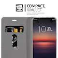 Miniatyrbild 4 av 4: Coque för Sony Xperia 1 II - CADORABO - Ljusgrå Brun - Syntetiskt läder - Magnetisk stängning - Bokstylsärende LJUSGRÅ BRUN
