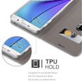 Miniatyrbild 4 av 4: Cadorabo Fodral för Samsung Galaxy NOTE 5 LJUSGRÅ BRUN TYG-IMATISK LÄDER Fodral Fodral Magnetiskt stöder stativkortplats