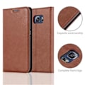 Miniatyrbild 2 av 4: Samsung Galaxy S6 EDGE Fodral i MEDIUM BRUN från Cadorabo (INVISIBLE MAGNETIC CLOSURE Design) Fullt skyddsfodral med