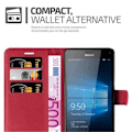 Miniatyrbild 3 av 4: Cadorabo Nokia Lumia 950 XL RÖD Fodral Fodral Fodral Helt skydd Skydd Magnetlås stöder kortplats för stativ