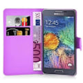 Miniatyrbild 2 av 3: Cadorabo Fodral Samsung Galaxy A7 2015 LILA Fodral Fodral Fullt skydd Magnetiskt stöder Stativkortplats