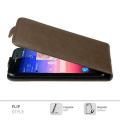 Miniatyrbild 4 av 4: Flip-fodral - CADORABO - Huawei P7 - Brunt läderimitation - Magnetisk stängning - Komplett skydd kastanj