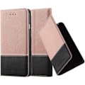Miniatyrbild 1 av 4: Apple iPhone 6 Fodral - iPhone 6S i SVART ROSA från Cadorabo (LÄDER-LÄDER COMBI Design) Komplett skyddsfodral med
