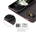 Miniatyrbild 2 av 4: LG K7 Fodral i APPLE RED från Cadorabo (INVISIBLE MAGNETIC CLOSURE Design) Helt skyddsfodral med flip flik