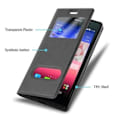 Miniatyrbild 3 av 4: Cadorabo Huawei P7 Fodral BLACK COMET VIEW Magnetisk skyddsfodral Fodral stöder stativ och fönster