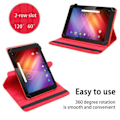 Miniatyrbild 2 av 4: Tablettfodral - CADORABO - Dragon Touch X10 2015 - Röd - Imiterat läder - 360 grader Röd