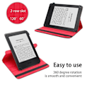 Miniatyrbild 2 av 4: Skyddsfodral - CADORABO - Kindle Voyage 2014 - Konstläder - 360° rotation - Inbyggt stativ Brun