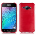 Miniatyrbild 1 av 4: Samsung Galaxy J1 2015 (5) Fodral i CHERRY RED av Cadorabo (BORSTAD METALL DESIGN) Ultramjukt silikongel TPU-fodral