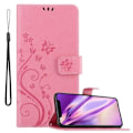 Miniatyrbild 1 av 4: Fodral till iPhone XS - CADORABO - Blommönster - Imiterat läder - 3 kortplatser - Rosa Rosa
